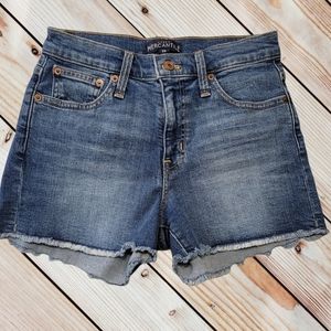 Women's J. Crew Mercantile Denim Hi Waist Shorts Sz 24